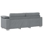 Canapé 3 pièces avec coussins en tissu gris clair