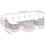 vidaXL Salon de jardin avec coussins 8 Pièces beige résine tressée