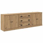 vidaXL Buffets avec tiroir 3 Pièces Chêne artisanal 70 x 35 5 x 67 5 cm