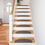 vidaXL Tapis d'escalier auto-adhésifs 15 Pièces Marron 65 x 21 x 4 cm