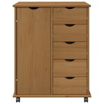 vidaXL Cabinet roulant 63 5 x 39 x 79 cm Bois de Pin Massif