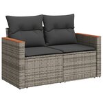 vidaXL Salon de jardin 11 Pièces avec coussins gris résine tressée