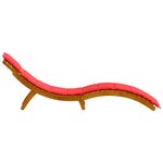 Chaises longues vidaXL avec coussins - 2 pièces en bois d'acacia rouge