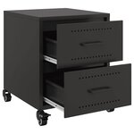vidaXL Tables de chevet 2 Pièces noir 36x39x43 5 cm acier