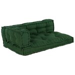 vidaXL Coussin de canapé sur palette 3 Pièces Vert tissu