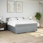 vidaXL Sommier à lattes de lit avec matelas Gris clair 180x200cm Tissu