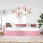 vidaXL Cadre de lit d'angle Rose 100 cm x 200 cm tissu