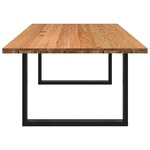 vidaXL Table à manger marron clair bois de chêne massif rectangulaire