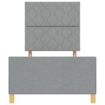 Lit vidaXL Gris clair 90x200 cm Tissu