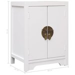 vidaXL Table de chevet Blanc 38 x 28 x 52 cm Bois de Paulownia