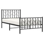vidaXL Cadre de lit métal sans matelas et pied de lit noir 100x200 cm