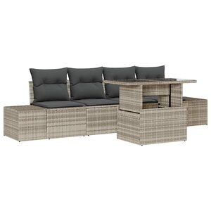 vidaXL Ensemble de canapé de jardin 5 Pièces Gris clair et gris foncé