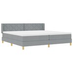 vidaXL Lit à ressorts avec matelas gris clair  200 x 200 cm  tissu