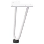 vidaXL Pieds en épingle à cheveux pour table basse 4 pièces Blanc 20 cm Acier massif
