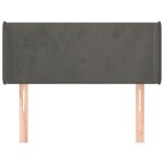 vidaXL Tête de lit avec oreilles Gris foncé 103x16x78/88 cm Velours