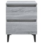 vidaXL Table de chevet avec pieds en métal Sonoma gris 40x35x50 cm