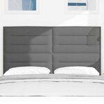 vidaXL Tête de lit LED avec bandes LED Gris foncé 160 cm tissu