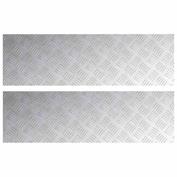 vidaXL Plaques à damier 2 Pièces Argent 100 x 30 cm Aluminium