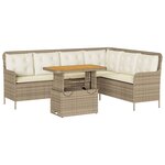 vidaXL Salon de jardin avec coussins 2 Pièces beige résine tressée