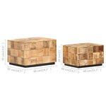 vidaXL Tables basses 2 Pièces avec design de blocs Bois de manguier brut
