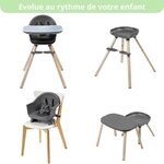 Chaise haute bébé évolutive 8 en 1  Chaise haute/Réhausseur/Tabouret/Bureau  De 6 mois à 5 ans  Beyond Graphite2 Eco