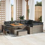vidaXL Ensemble de canapé de jardin 12 Pièces Gris 100 x 100 x 71 cm