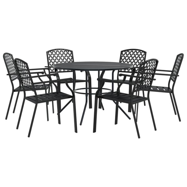 vidaXL Ensemble de chaises de jardin empilables 7 Pièces anthracite