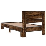 vidaXL Cadre de lit avec tête de lit Chêne fumé 80 x 200 cm
