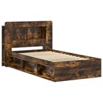 vidaXL Cadre de lit avec rangement Chêne fumé 100 x 200 cm