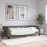 vidaXL Lit de jour avec matelas gris foncé 100x200 cm tissu