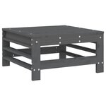 vidaXL Repose-pieds de jardin coussins lot de 2 gris bois pin massif