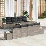 vidaXL Ensemble de canapé de jardin 7 Pièces Gris clair et gris foncé
