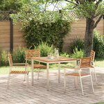 vidaXL Table à manger d'extérieur Marron Bois de teck solide