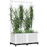 vidaXL Jardinière avec treillis Blanc 80x40x136 cm PP