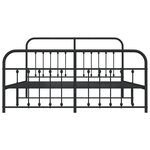 vidaXL Cadre de lit métal sans matelas avec pied de lit noir 180x200cm