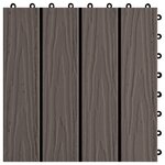 vidaXL Carreau de terrasse en relief 11 Pièces WPC 30x30 cm 1 m² Marron