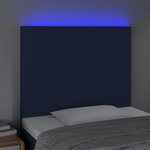 vidaXL Tête de lit à LED Bleu 80x5x118/128 cm Tissu