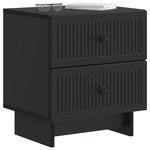 vidaXL Cabinet de chevet avec tiroir 2 Pièces Noir 43 x 34 5 x 47 5 cm
