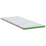 vidaXL Surmatelas Blanc et vert 80 x 200 cm Tissu Jacquard