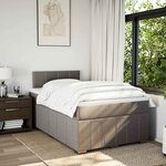 vidaXL Sommier à lattes de lit avec matelas Taupe 120x200 cm Tissu