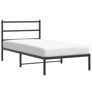 vidaXL Cadre de lit métal sans matelas avec tête de lit noir 107x203cm