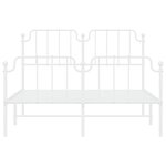 vidaXL Cadre de lit métal sans matelas et pied de lit blanc 135x190 cm