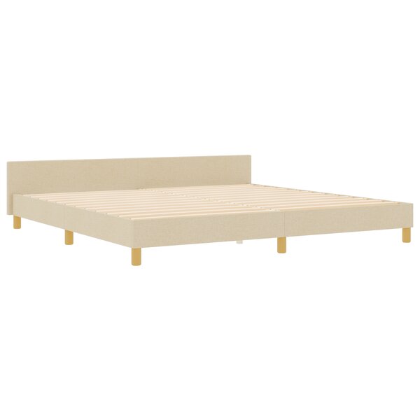 Cadre de lit VidaXL Crème 200x200 cm en tissu