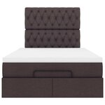 VidaXL Cadre de lit ottoman avec matelas marron foncé 120x190 cm tissu