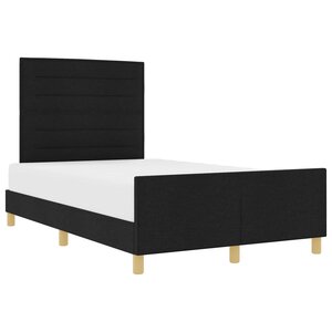 vidaXL Cadre de lit avec tête de lit Noir 140 x 190 cm tissu