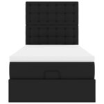 VidaXL Cadre de lit ottoman avec matelas noir 90x200 cm similicuir