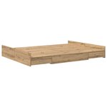 vidaXL Cadre de lit avec rangement Chêne artisanal 135 x 190 cm