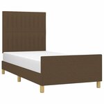 vidaXL Cadre de lit sans matelas marron foncé 90x200 cm tissu