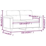 vidaXL Canapé à 2 places Crème 120 cm Tissu microfibre