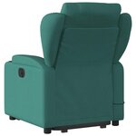 vidaXL Fauteuil inclinable de massage électrique Vert foncé Tissu